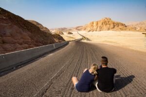 road, couple, travel