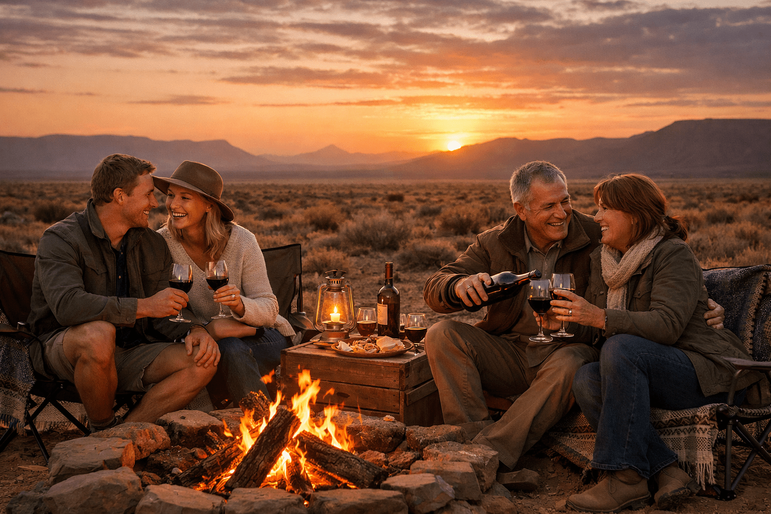 farmer couples enjoying the outdoors in the tankwa karoo