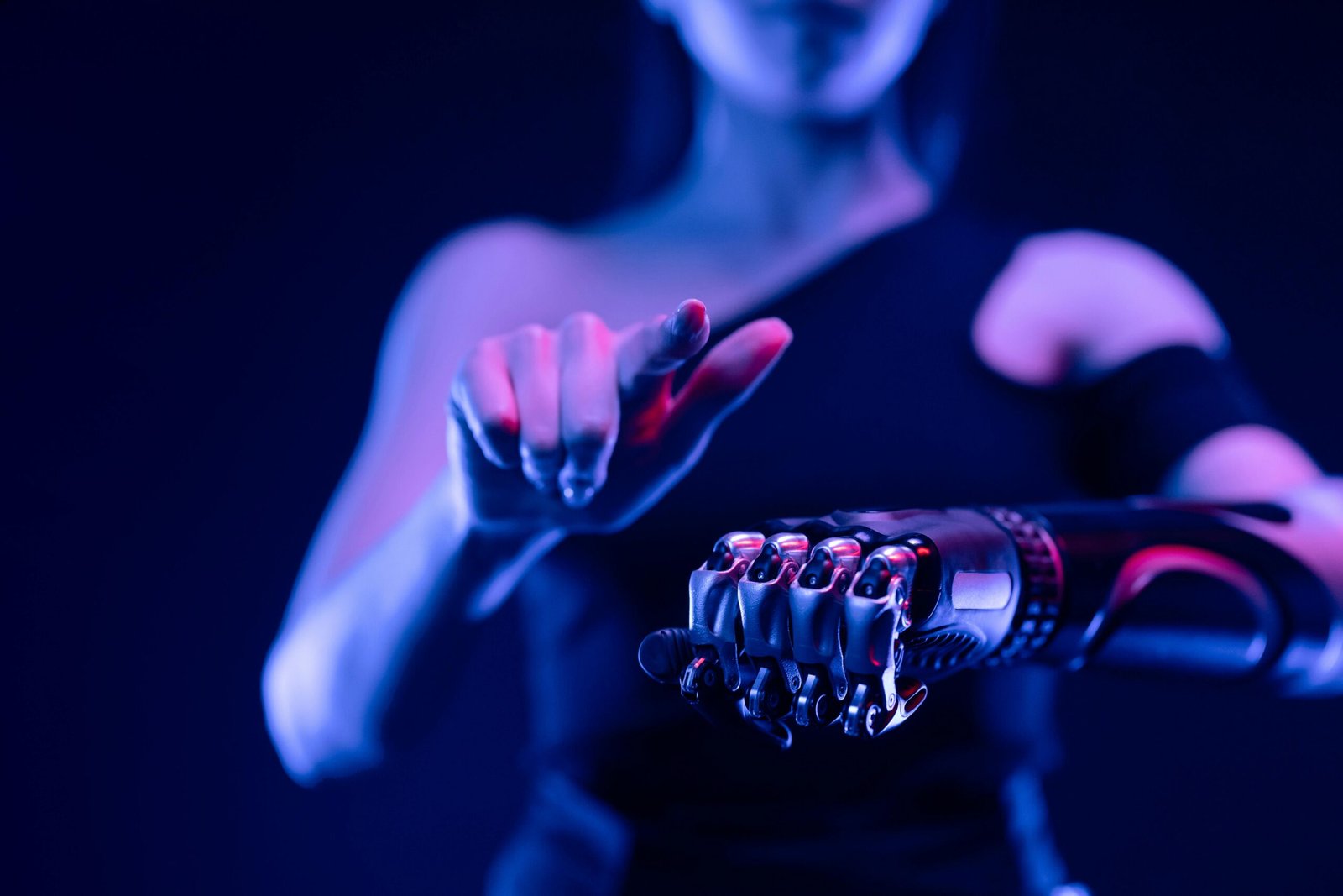 Woman with bionic arm