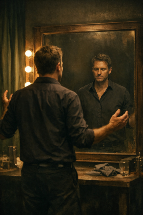 Are You Telling Me, or Asking Me? 1 a man in front of a mirror