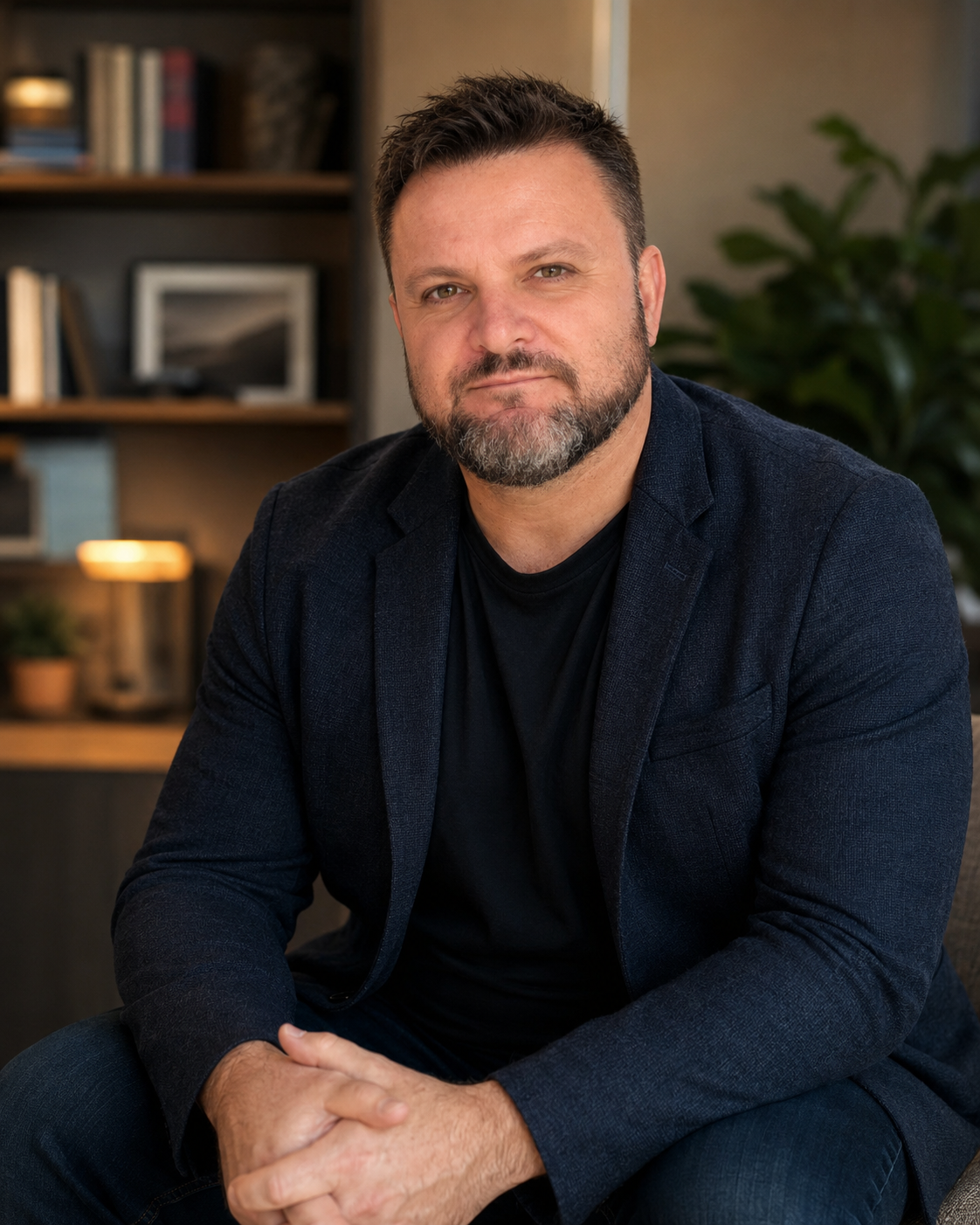 professional middle-aged man sitting in an office