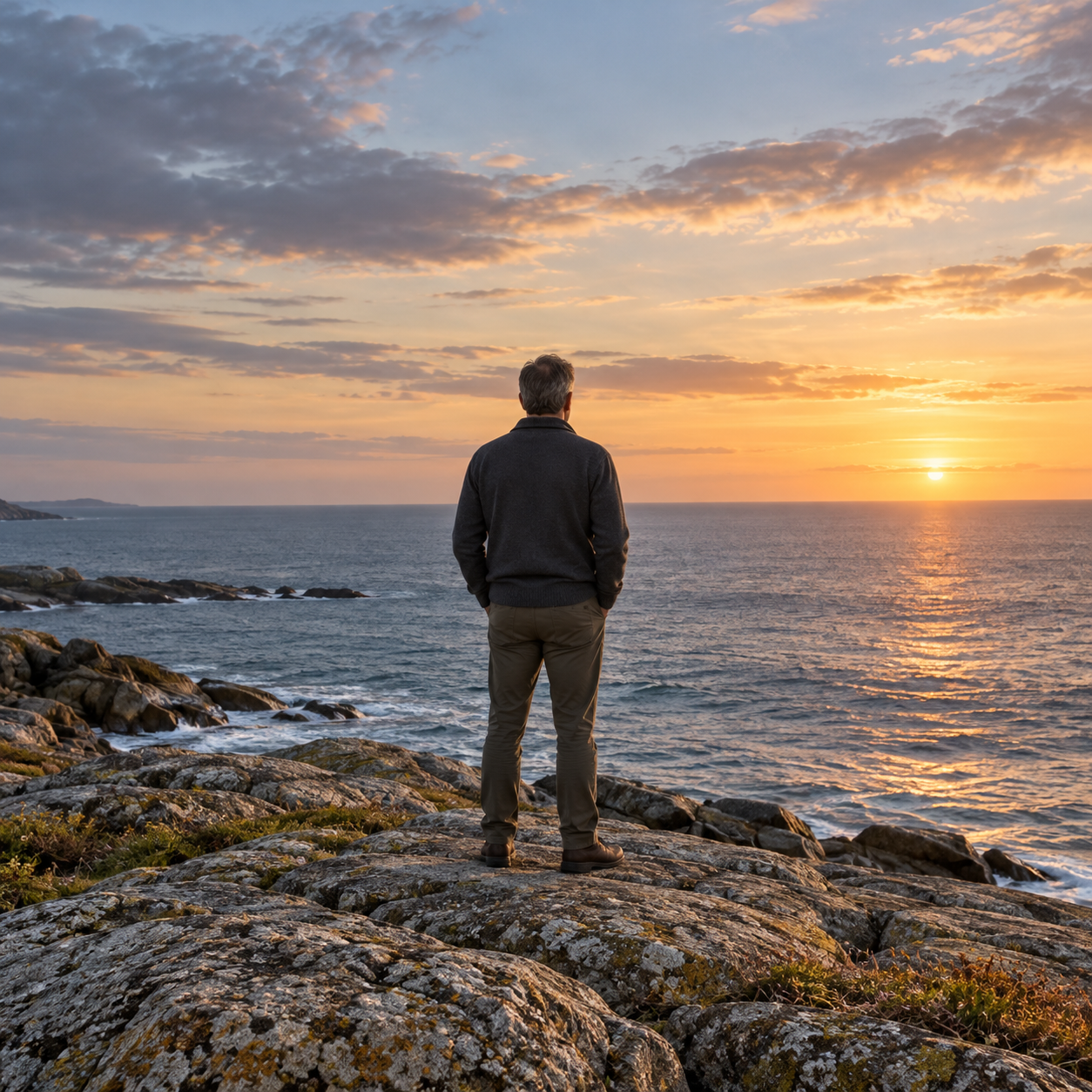 Quiet reflection over a calm ocean